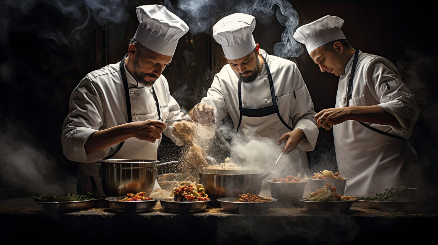 Cuisine professionnelle en pleine activité